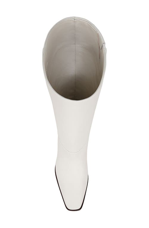 Vince Gerrie Leather Square-toe Knee Boots In Milk