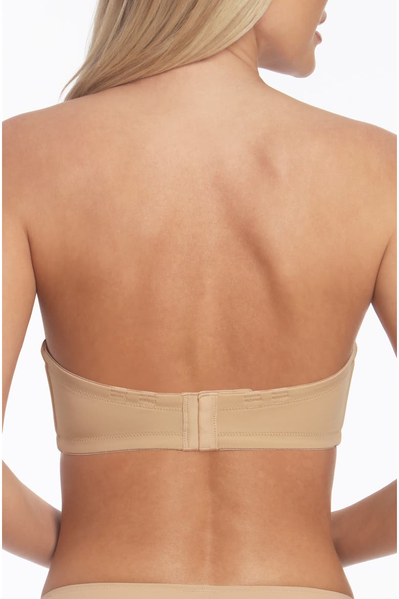 Bella Strapless Seamless Hidden Underwire Convertible Bandeau Bra with Clear & Matching Straps, Alternate, color, Mocha