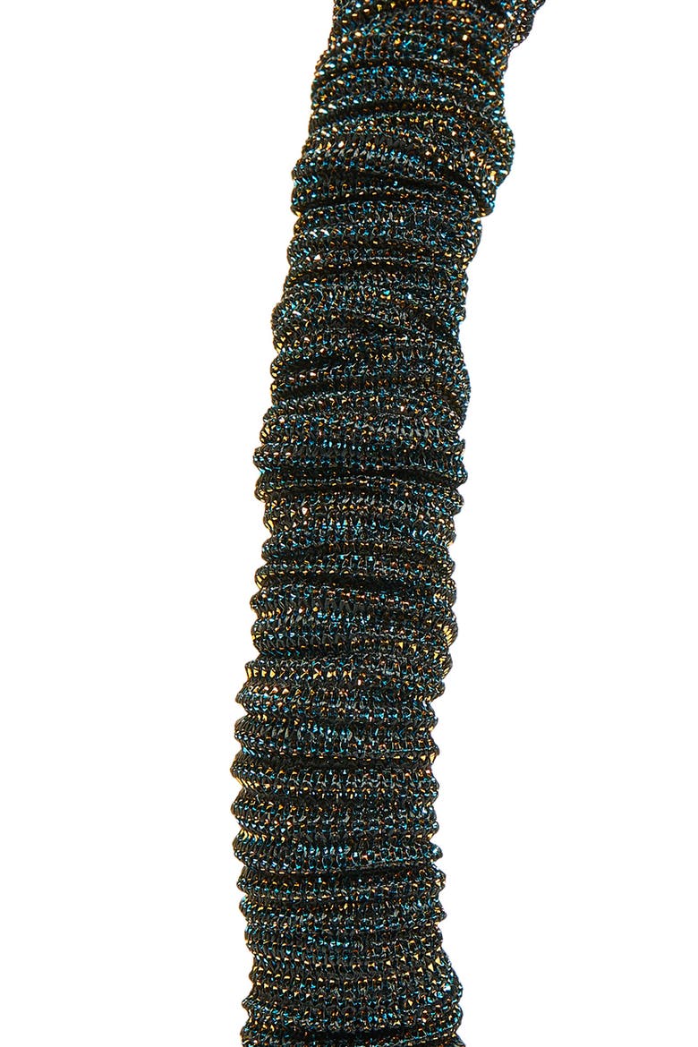 Jessie Ruched Metallic Headband, Alternate, color, METALLIC ONYX