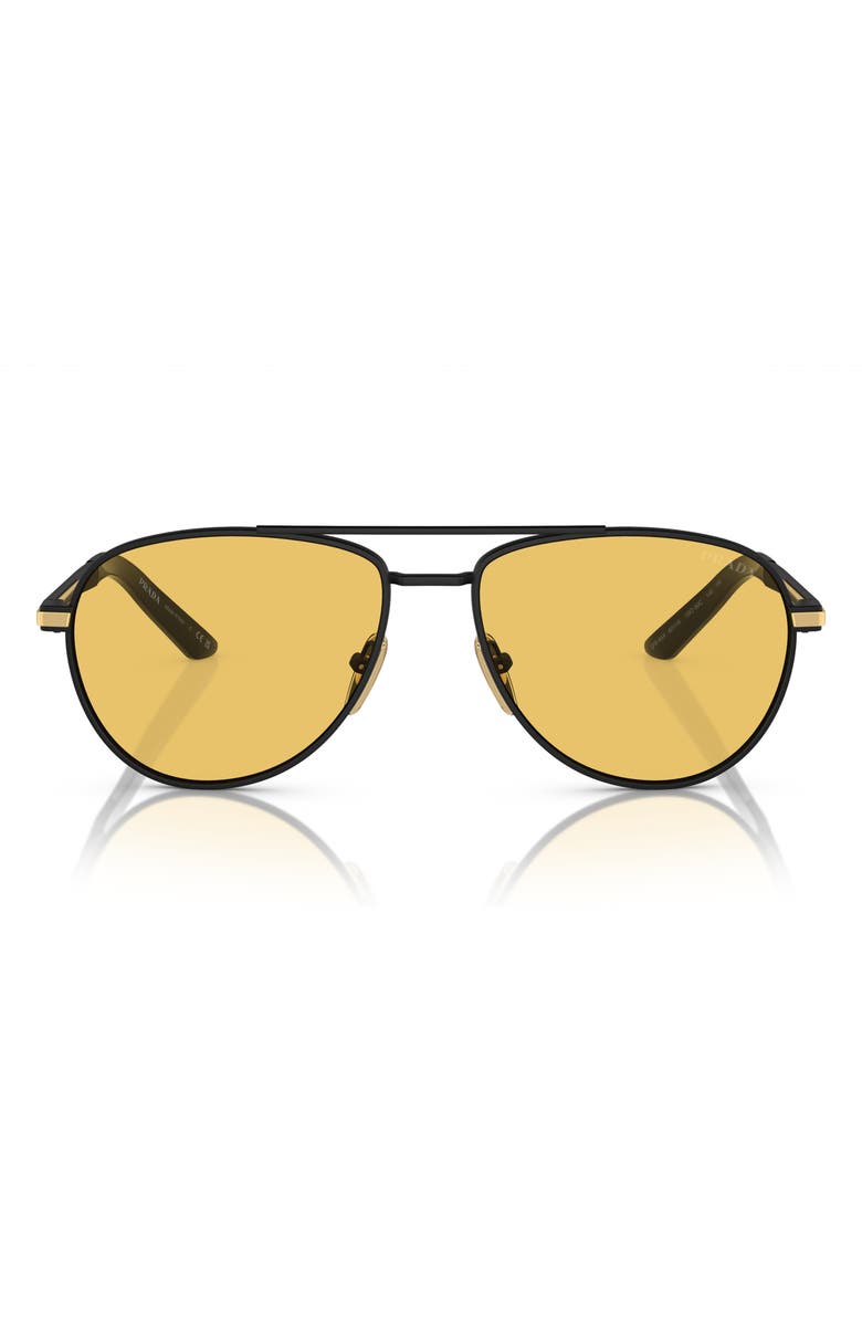 Prada 60mm Pilot Sunglasses, Main, color, 