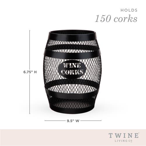 Twine Barrel Cork Holder In Black