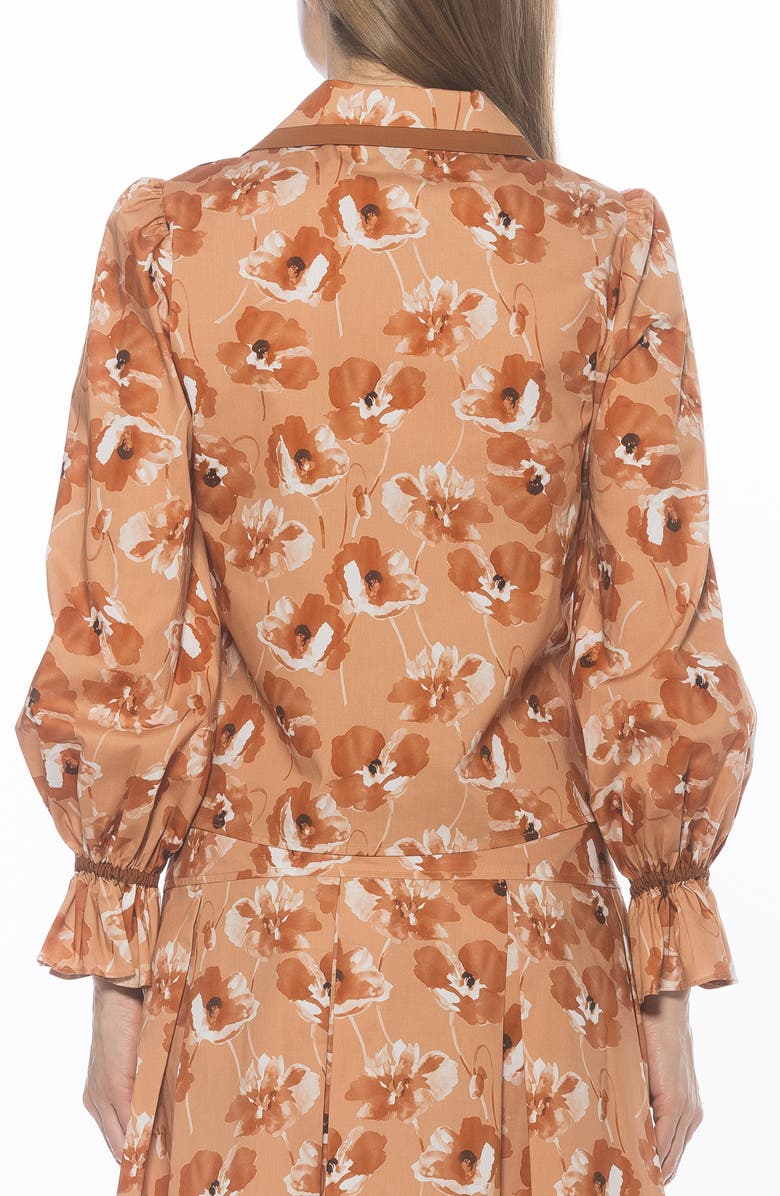 Alexia Admor Shannan Tipped Collar Button-Up Shirt, Alternate, color, Beige Floral
