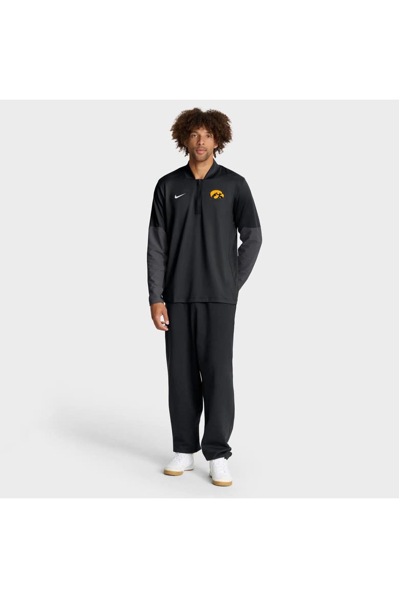 Men's Nike Black Iowa Hawkeyes One Goal Performance Half-Zip Pullover, Alternate, color, Black