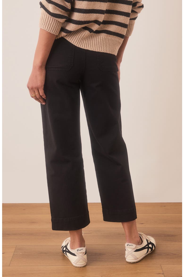 Bridget Cotton High Waist Wide Leg Crop Pants, Alternate, color, FADED BLACK
