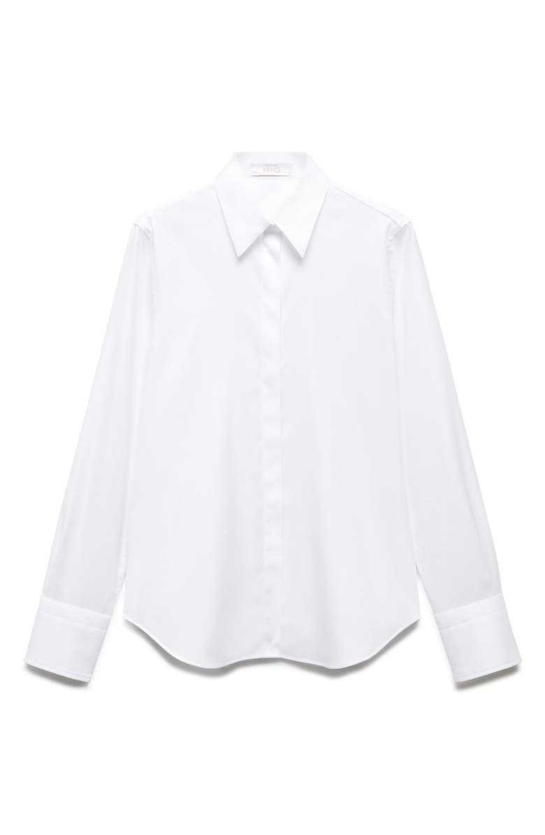 MANGO Slim Fit Cotton Poplin Button-Up Shirt, Alternate, color,