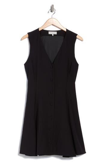Wayf V-neck Sleeveless Minidress In Black
