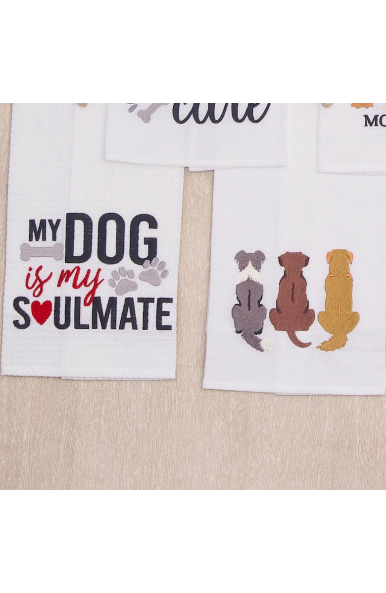 C&F Home Dog is My Soulmate Kitchen and Bathroom Embroidered Waffle Hand Towel, Alternate, color, Black