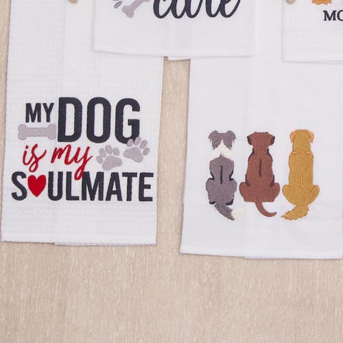 C & F Home C&f Home Dog Is My Soulmate Kitchen And Bathroom Embroidered Waffle Hand Towel In Multi