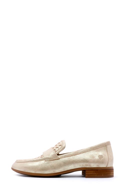 Gentle Souls By Kenneth Cole Crew Woven Leather Loafer In Gold Leather