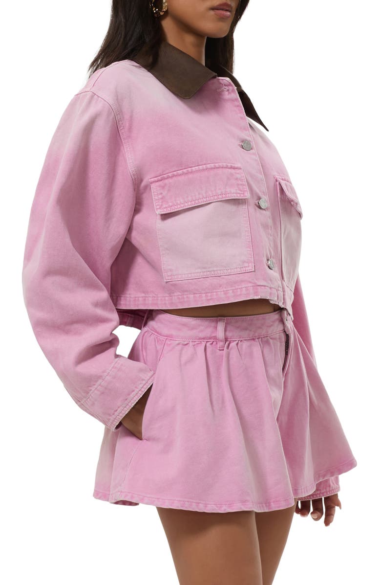 AFRM Tanner Crop Utility Jacket, Alternate, color, Soft Pink Wash