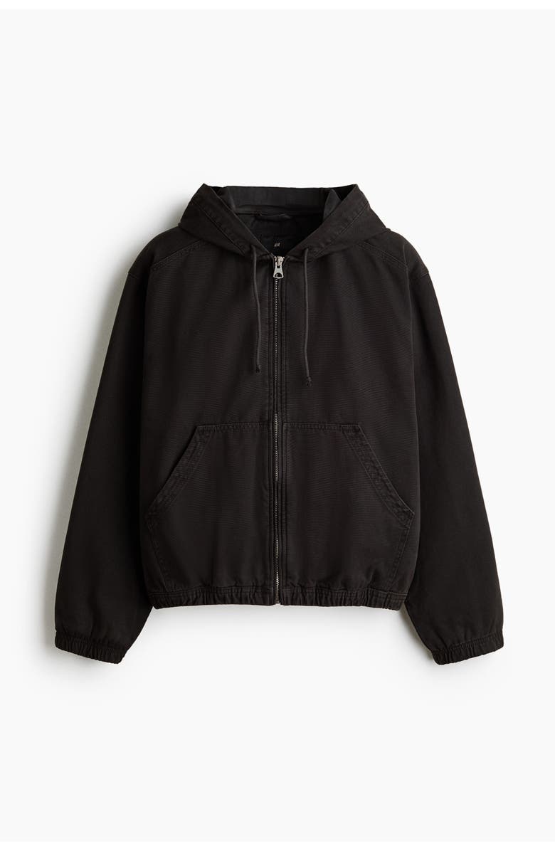 H&M Hooded Workwear Jacket, Main, color, Dark Gray