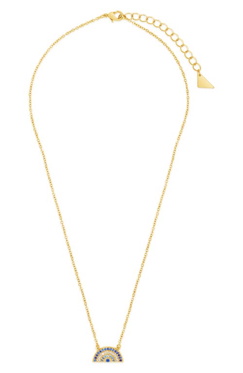 Sterling Forever Shades Of Rainbow Cubic Zirconia Pendant Necklace In Gold