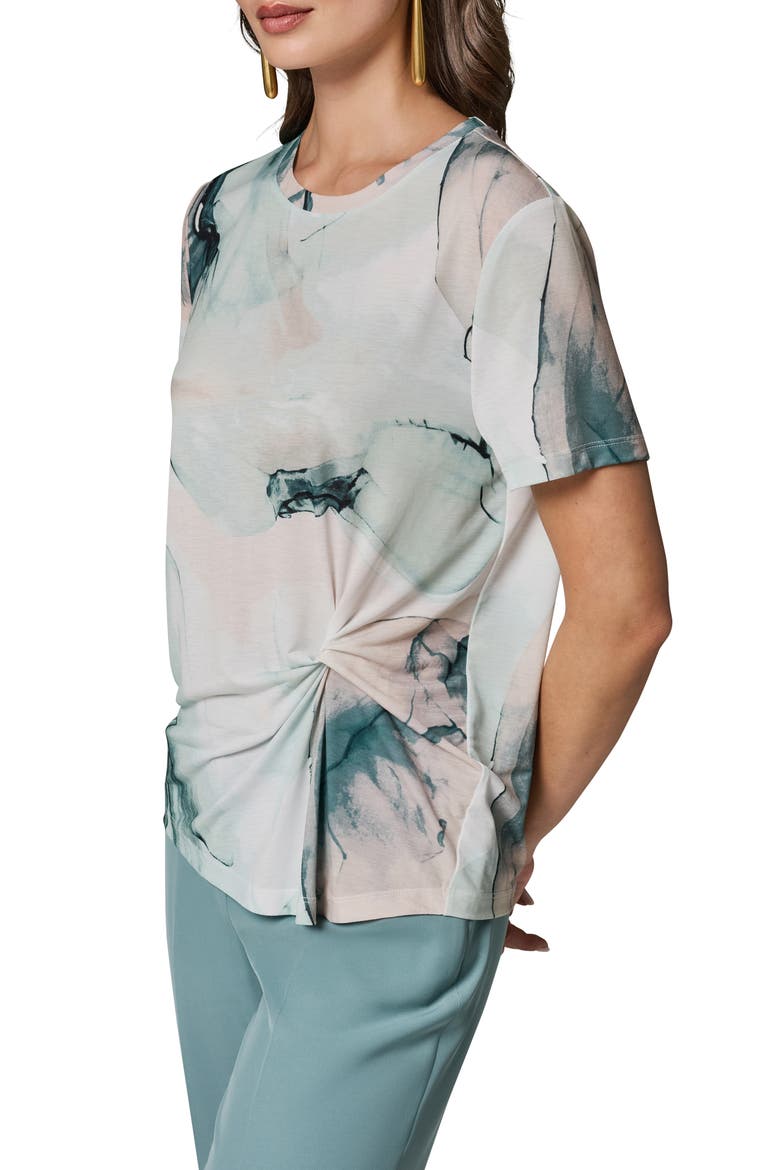 Abstract Print Side Twist Knit Top, Alternate, color, SKYLIGHT MULTI