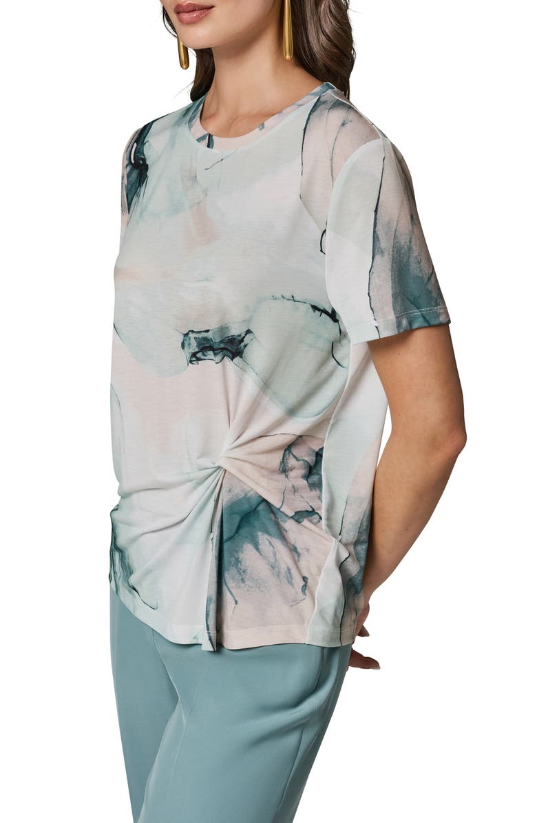 Donna Karan New York Abstract Print Side Twist Knit Top, Alternate, color,