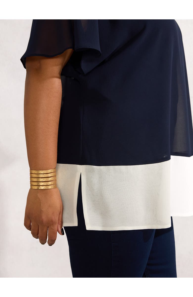 Live Unlimited Colour Block Overlay T-Shirt, Alternate, color, Navy