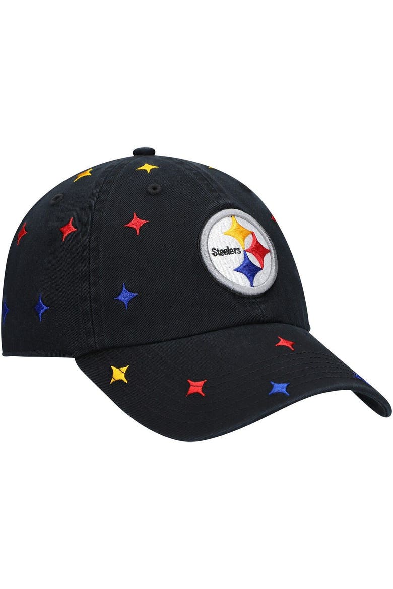 Women's '47 Black Pittsburgh Steelers Multi Confetti Clean Up Adjustable Hat, Alternate, color, Black