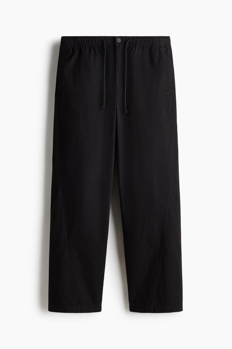 Relaxed Fit Twisted Trousers, Alternate, color, Black