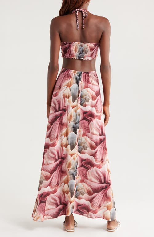 Boamar Chamberlain Cutout Halter Maxi Sundress In Bouquet