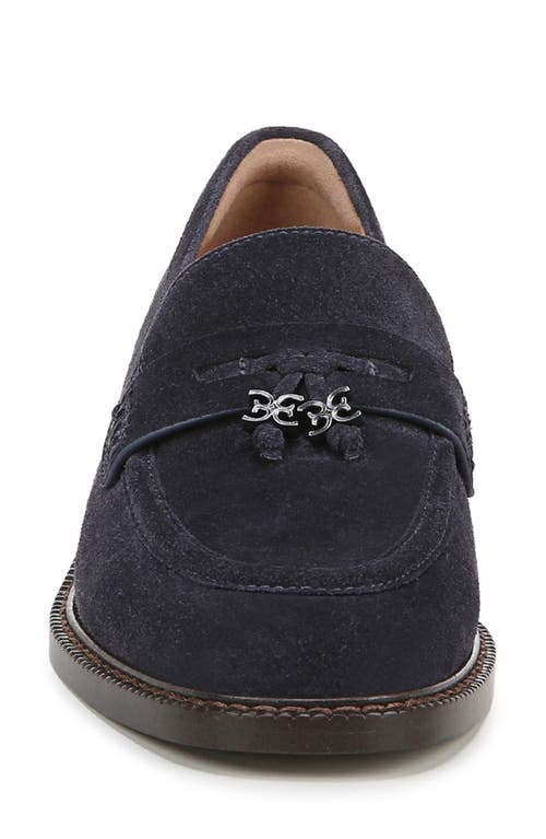 Sam Edelman Denise Tassel Penny Loafer Midnight Blue Suede In Blue
