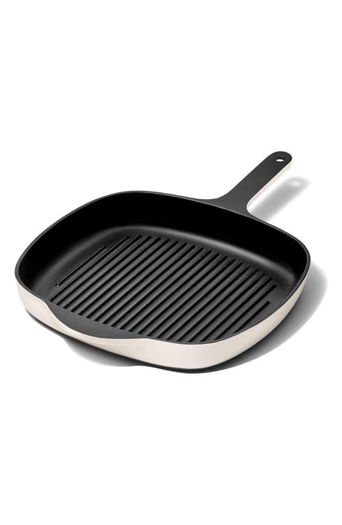 CARAWAY 10.5-Inch Enameled Cast Iron Grill Pan in Cream 