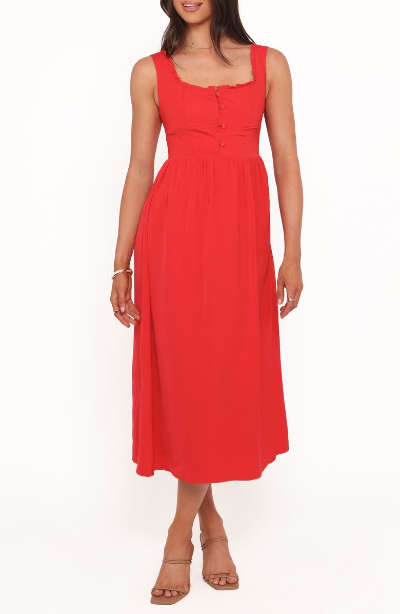 Petal & Pup Melrose Sleeveless Midi Dress, Main, color, Red