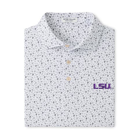 Men's Peter Millar Gray LSU Tigers Kick Off Performance Polo