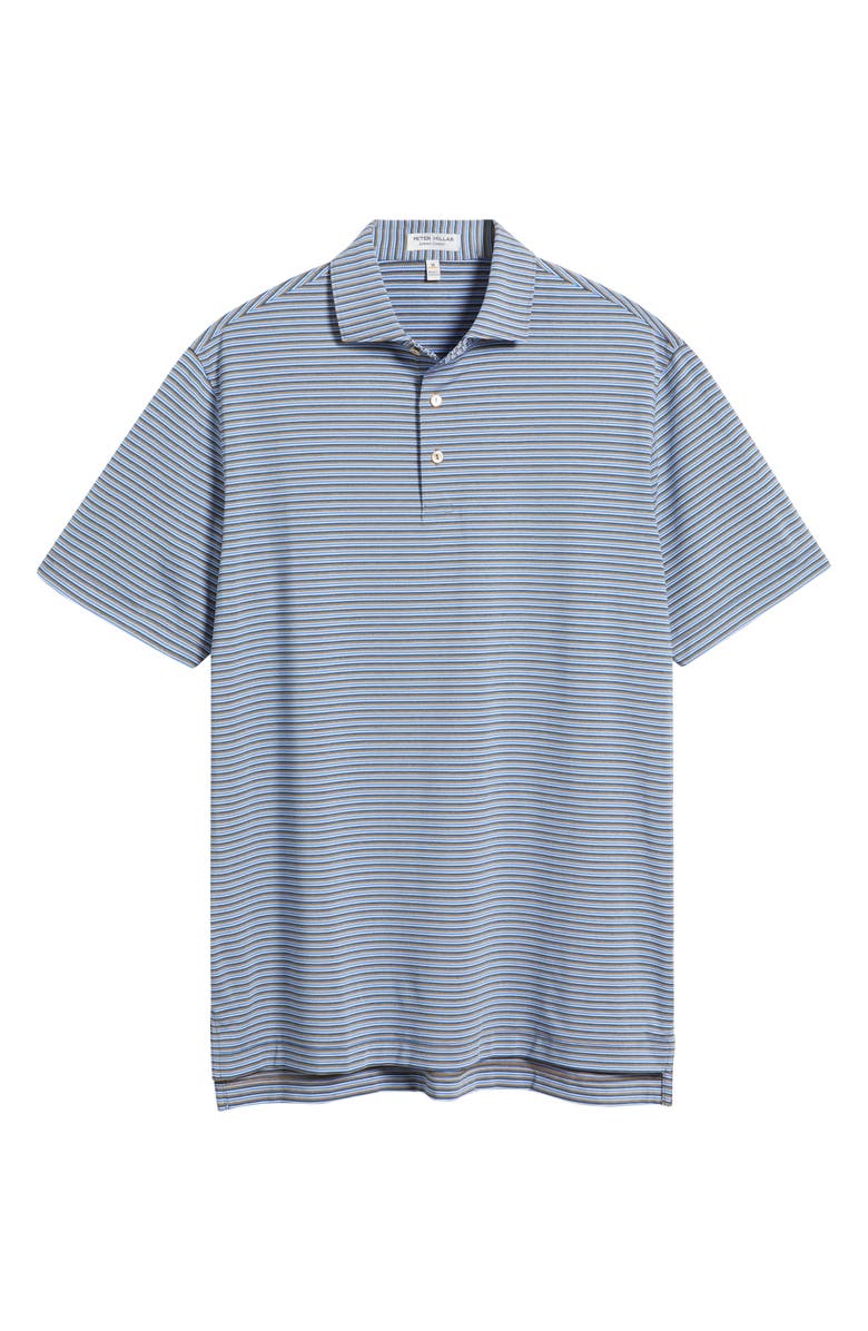 Peter Millar Lenway Stripe Performance Jersey Polo, Alternate, color, Poplar Brown