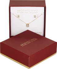 Argento Vivo Sterling Silver Cubic Zirconia Pendant & Stud Earrings Set