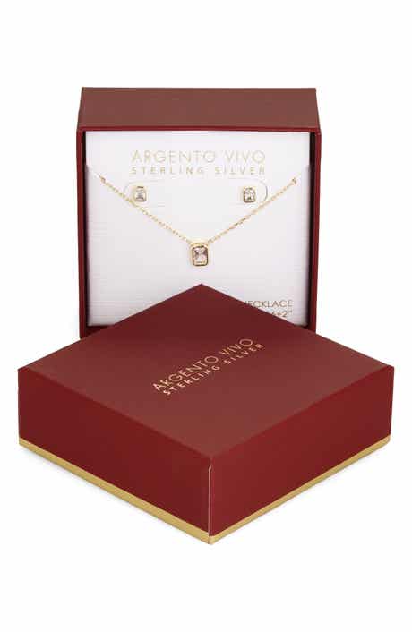 Argento Vivo Sterling Silver Cubic Zirconia Pendant & Stud Earrings Set