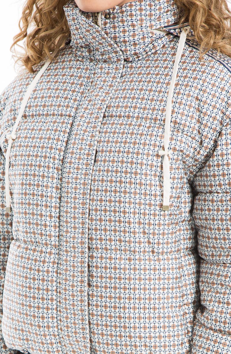 MAX STUDIO Puffer Jacket, Alternate, color, Black/ Cream Wicker