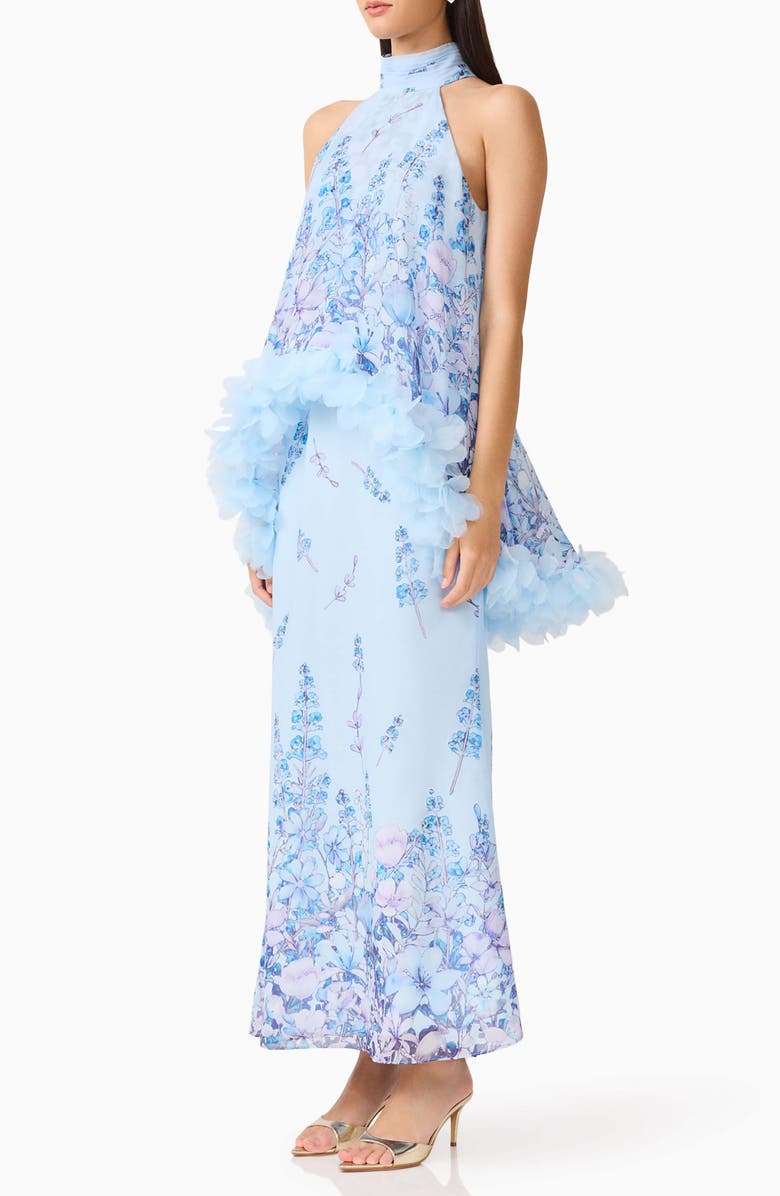 Elliatt Tulsia Floral Georgette Gown, Alternate, color, Light Blue