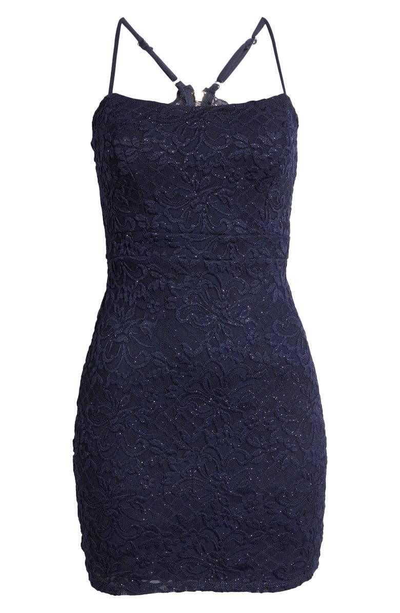 LNL Emerald Sundae Square Neck Lace Dress, Alternate, color, 