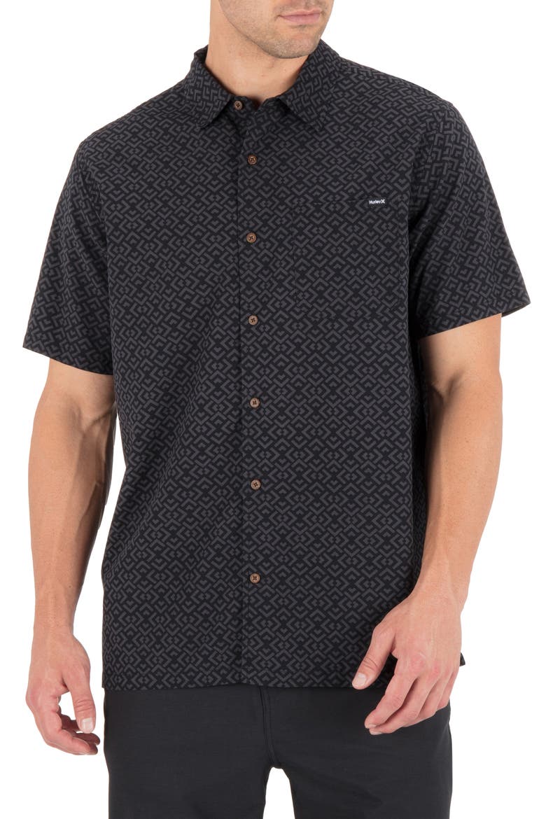 Incon Aero Short Sleeve Button-Up Shirt, Main, color, BLACK