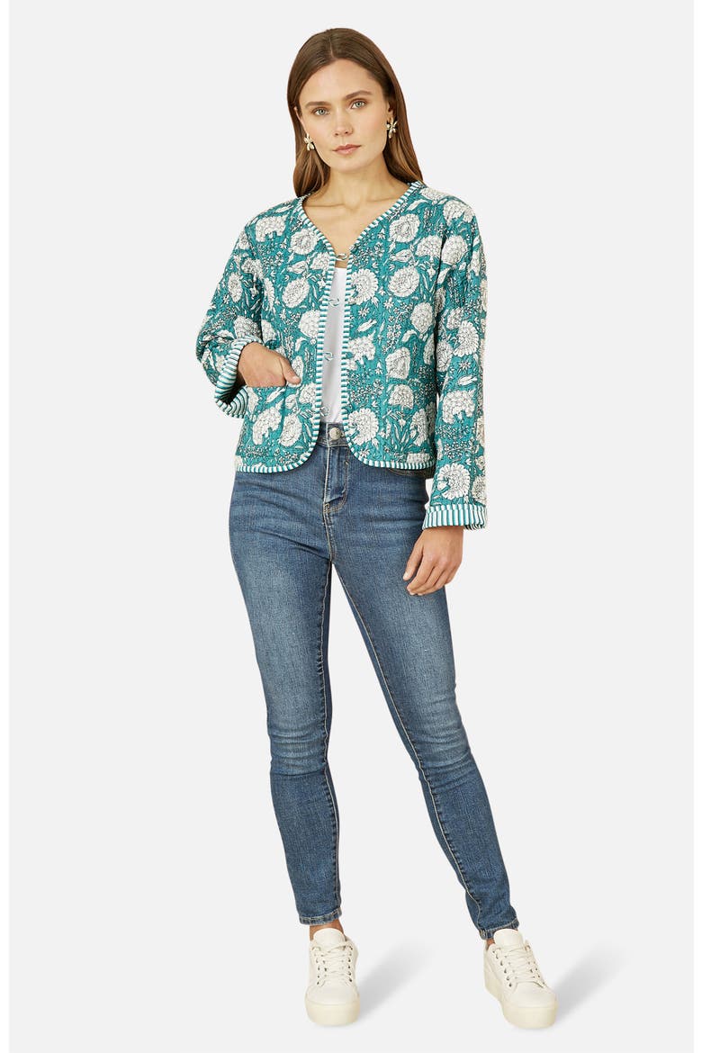 Floral Patchwork Reversible Jacket, Alternate, color, Green