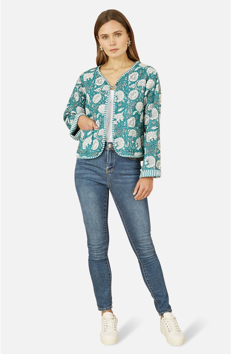 Yumi Floral Patchwork Reversible Jacket, Alternate, color, Green