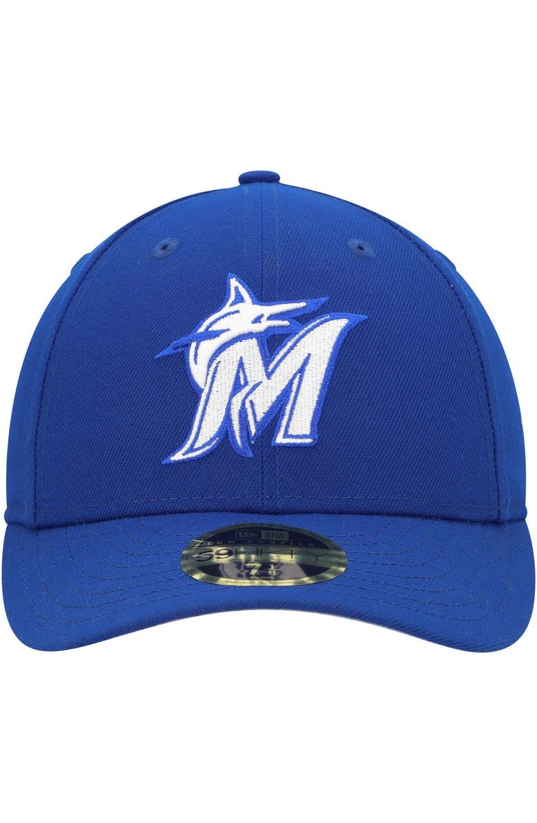 New Era Men's New Era Royal Miami Marlins White Logo Low Profile 59FIFTY Fitted Hat, Alternate, color, Royal