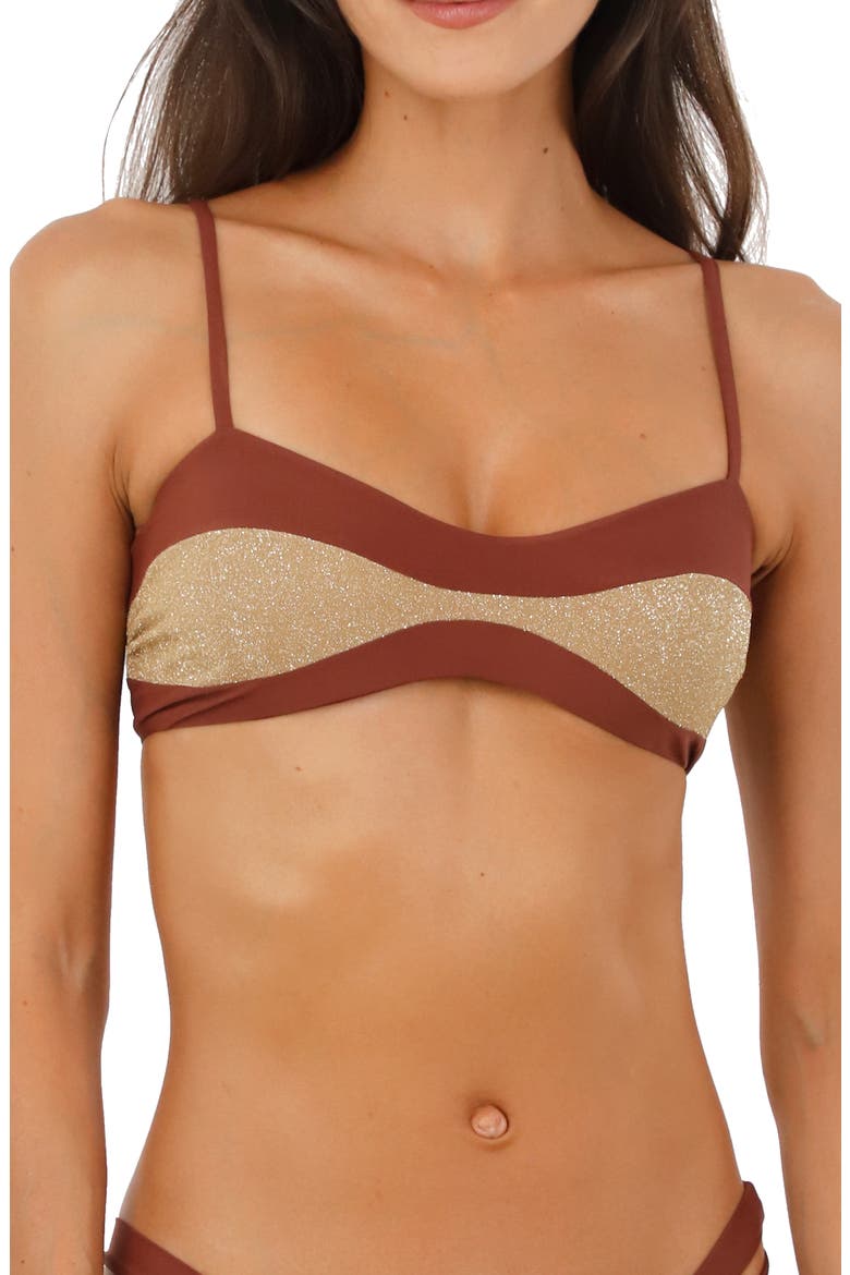Halo Colorblock Bikini Top, Main, color, GOLD RED