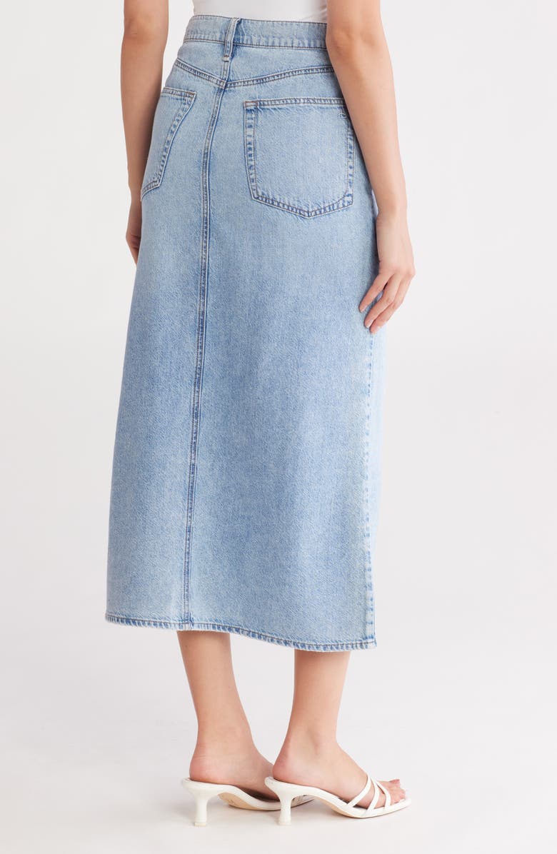 rag & bone Claire Denim Midi Skirt, Alternate, color, Lansdale