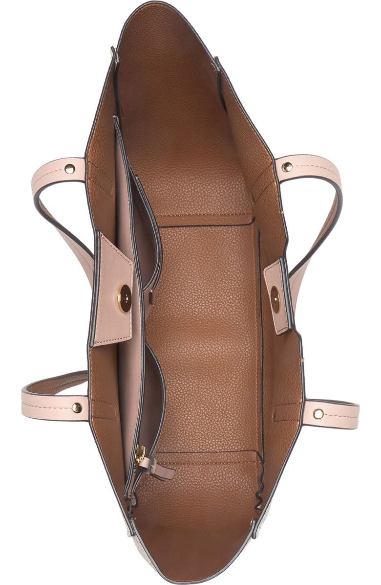 Calvin Klein Leather Pindot Logo Tote, Alternate, color,