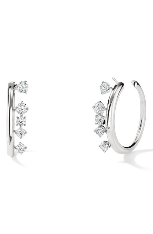 HEARTS ON FIRE HEARTS ON FIRE BARRE SMALL FLOATING HOOP EARRINGS 