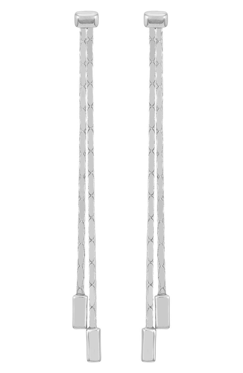 Vince Camuto Double Chain Linear Drop Earrings, Main, color, Silver Tone