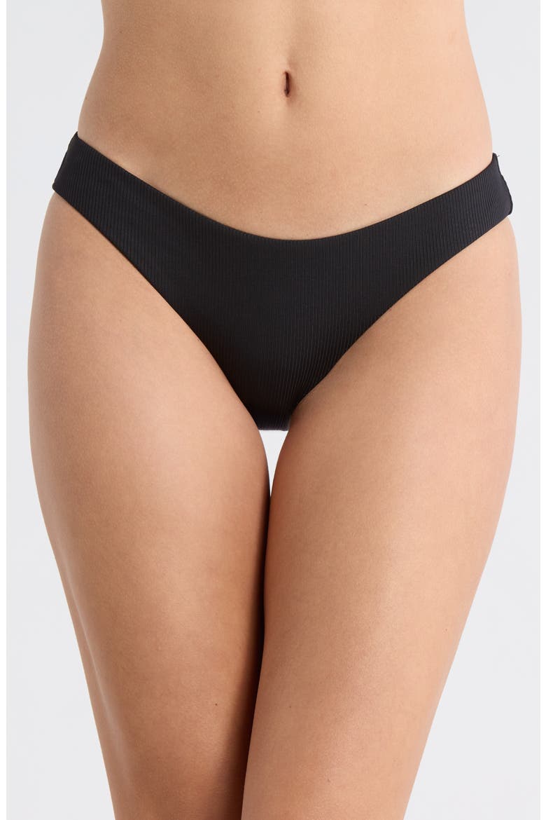 Modern Edge Adela Hipster Bikini Bottoms, Main, color, BLACK