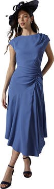 Coast Drape Side Cap Sleeve Midi Dress
