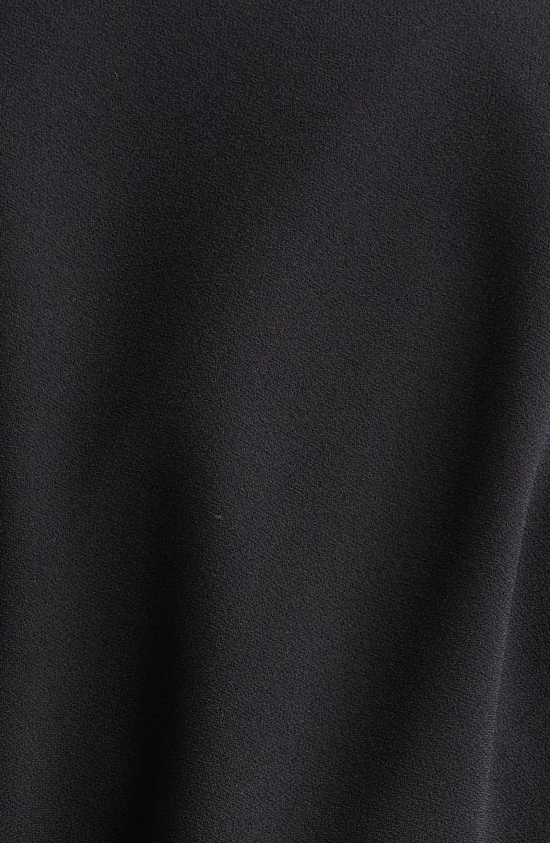 ST. JOHN Belted Satin Back Crepe Wrap Jacket, Alternate, color, Black