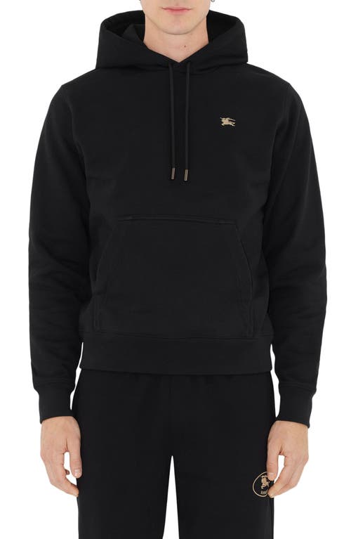 Burberry Men Black Sweatshirt With Ekd Embroidery On The Front And Logo Print On The Rear In Cotton In Black