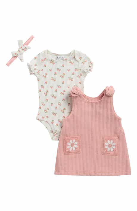 Nicole Miller Floral Bodysuit, Jumper & Headband Set