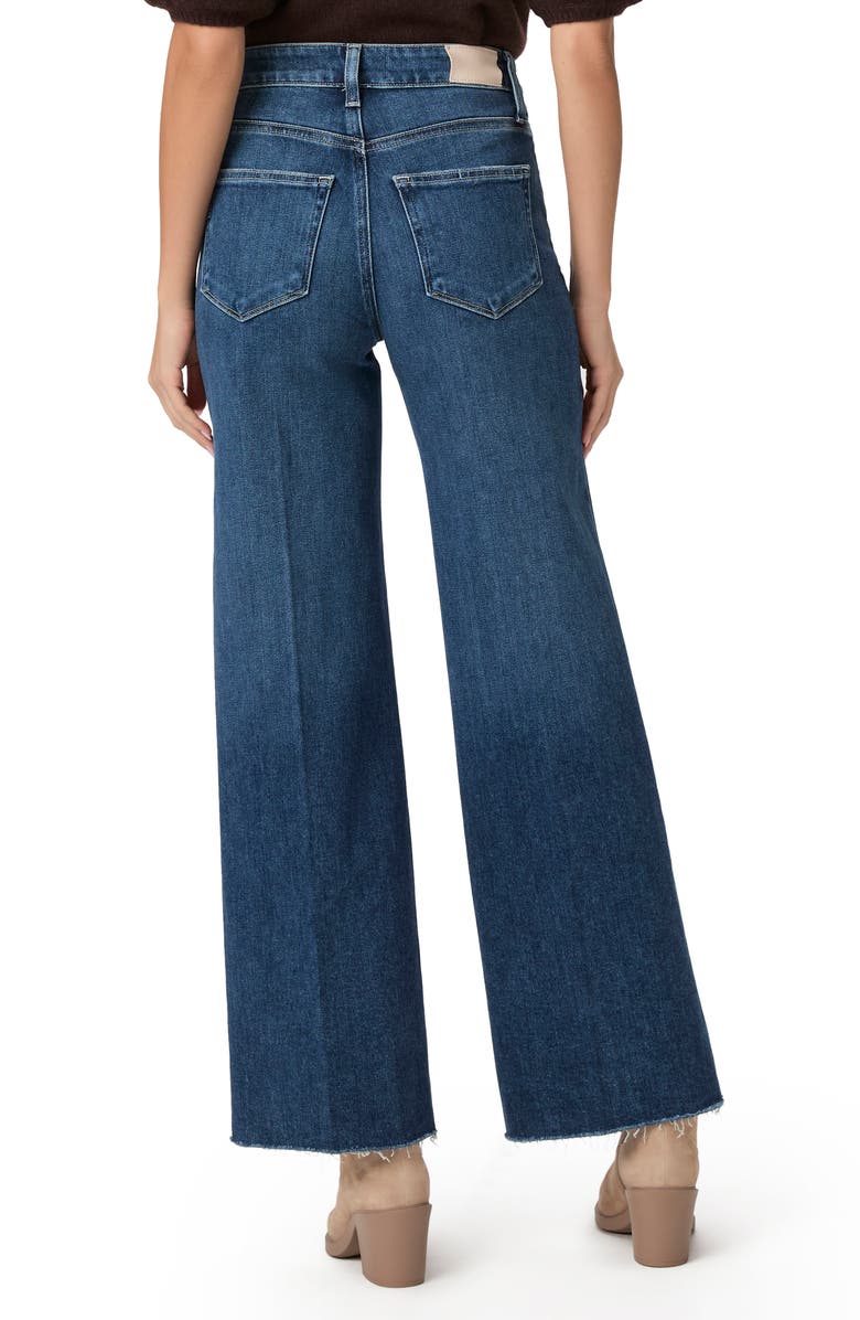 PAIGE Anessa Raw Hem High Waist Wide Leg Jeans, Alternate, color, 