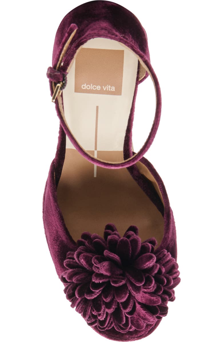 Dolce Vita Perel Platform Ankle Strap Sandal, Alternate, color, Burgundy Velvet
