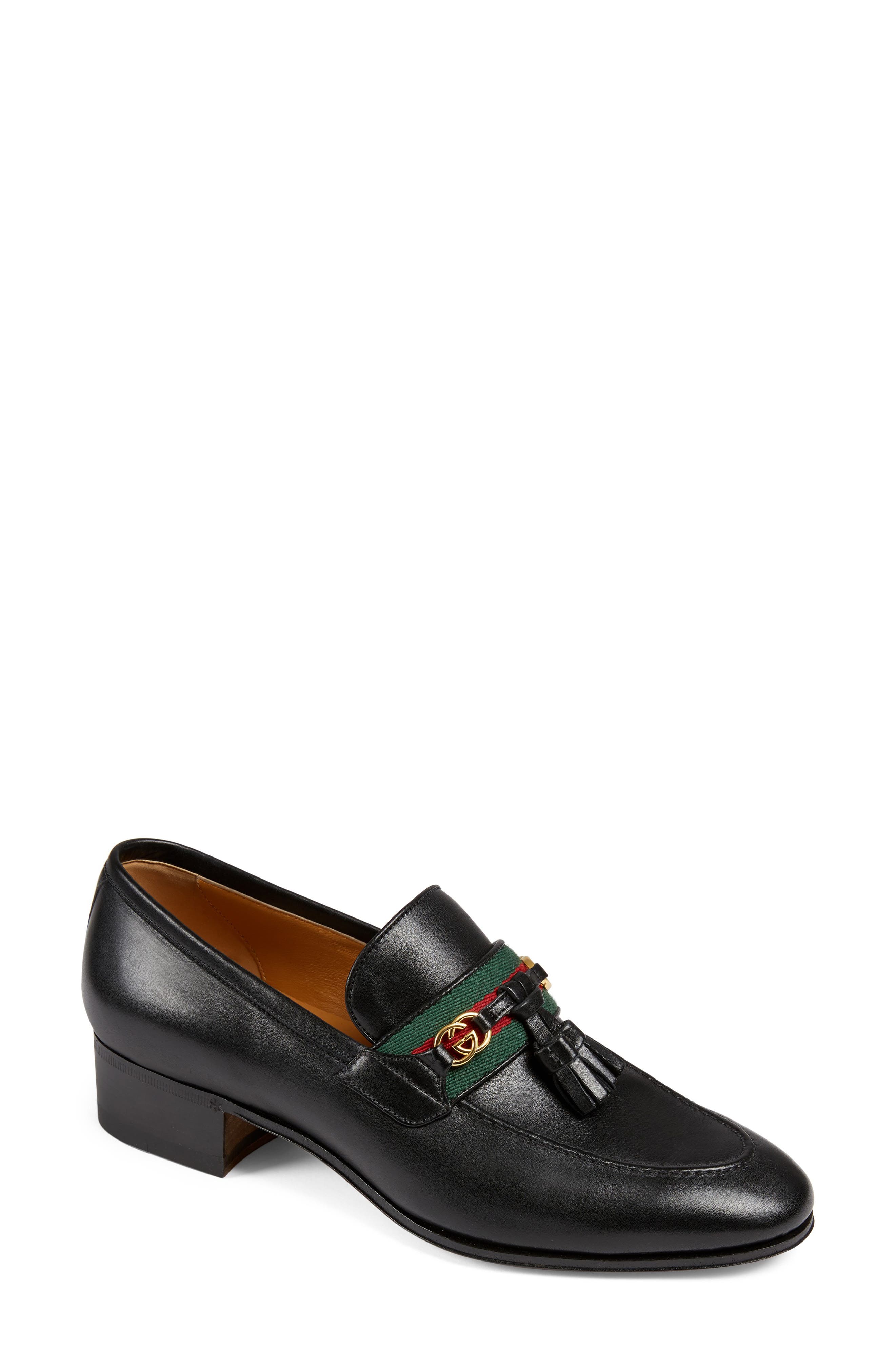 Gucci Paride Tassel Web Loafer, Main, color, 