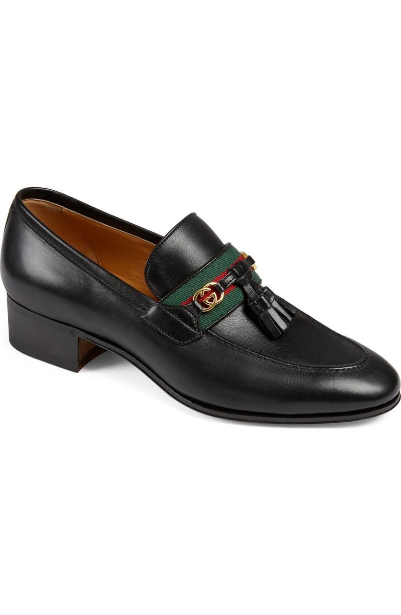 Gucci Paride Tassel Web Loafer, Main, color,